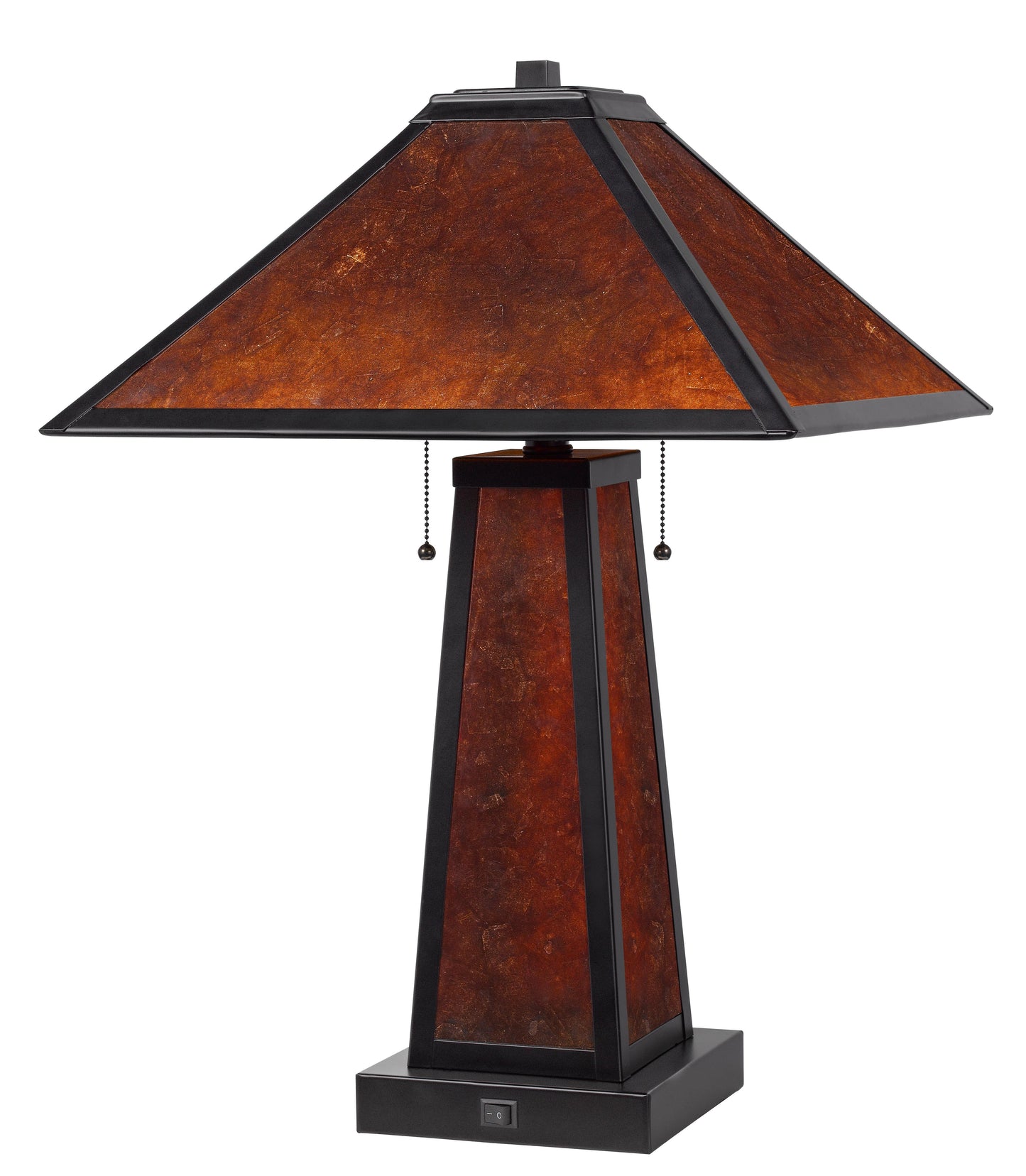 60W X 2 Nogales Mission Style Mica Table Lamp With 7W Night Light (Night Light Bulb Included)