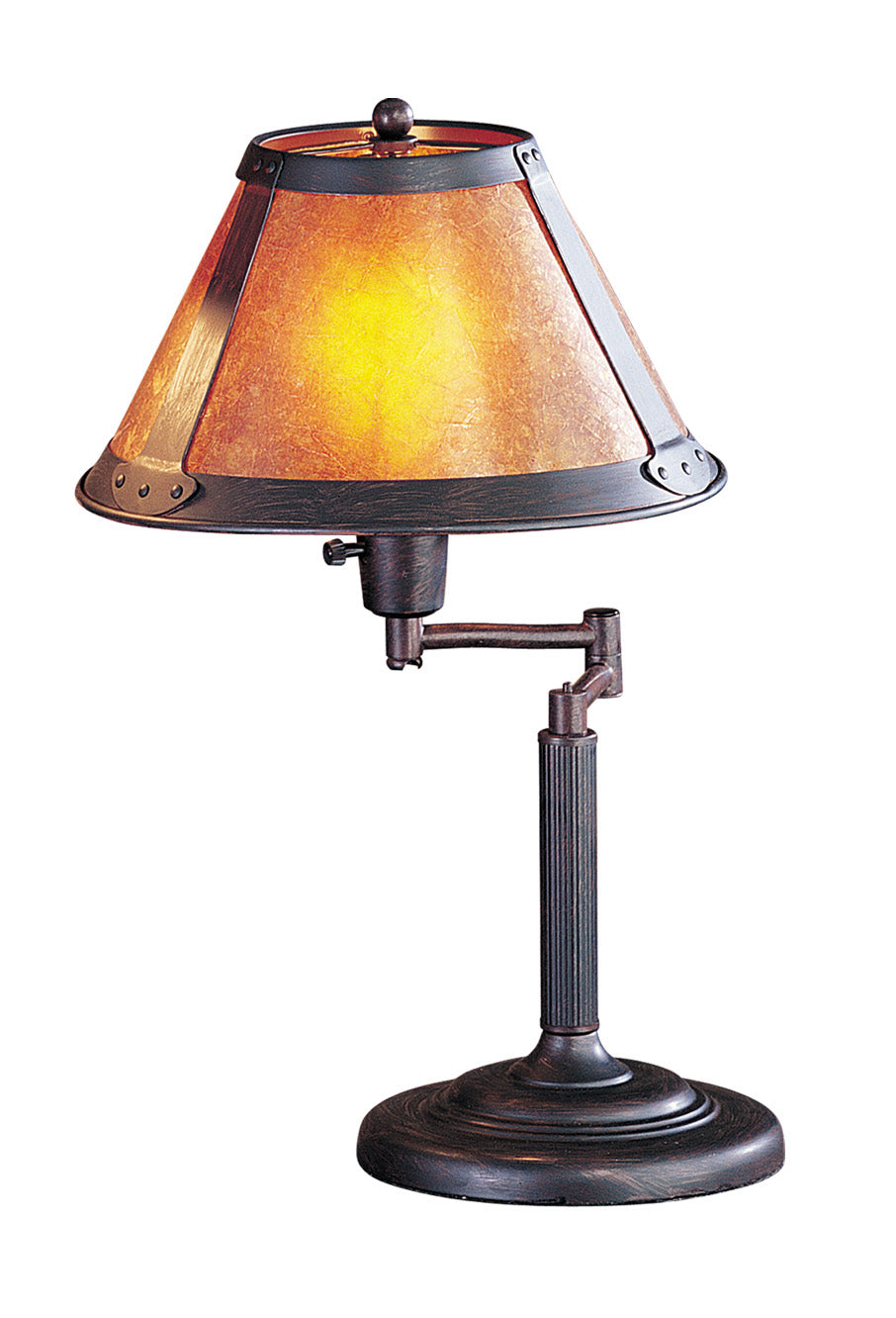60W Swing Arm Table Lamp W/Mica Shade