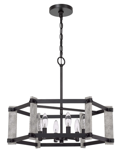 60W X 6 Rutland Hammered Metal Chandelier