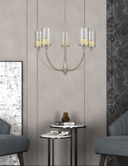 Jervis Metal Chandelier With Glass Shades