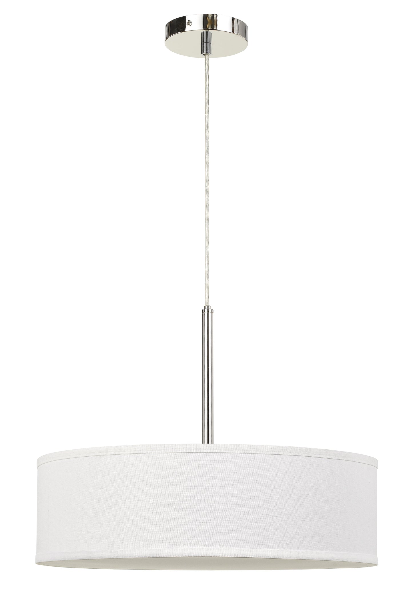 14" Height  Metal and Fabric Pendant in Off White
