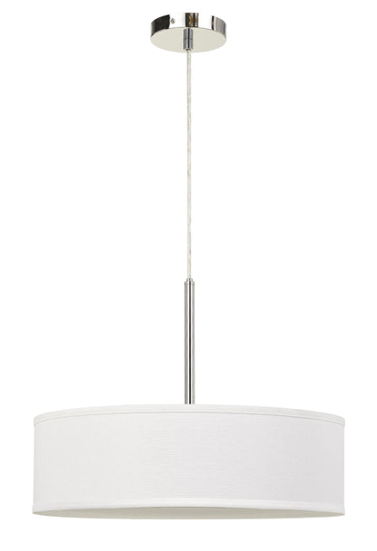 14" Height  Metal and Fabric Pendant in Off White