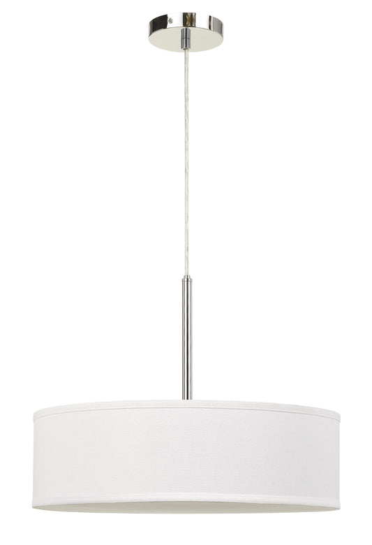14" Height  Metal and Fabric Pendant in Off White