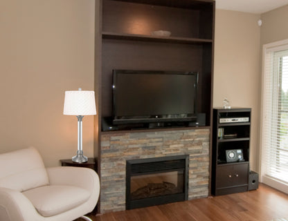 150W 3 Way Ruston Crystal/Metal Table Lamp With Pleated Hardback Shade