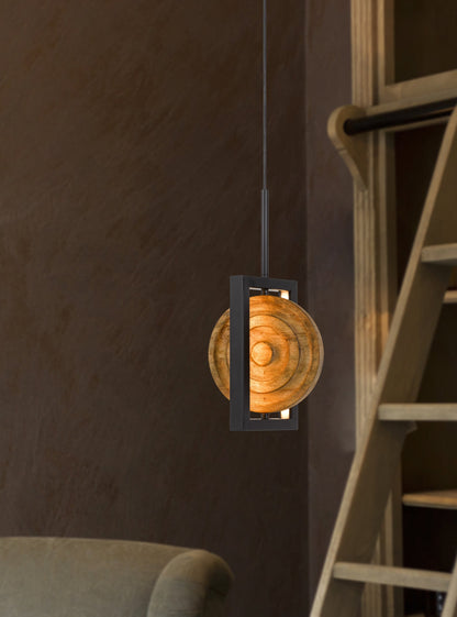 Fano Integrated Dimmable Led Wood/Metal Mini Pendant Fixture. 16W, 1280 Lumen. 3000K