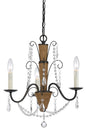 60W X 3 Antigo Rattan/Crystal Chandelier