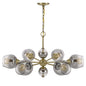 60W X 6 Pendleton Metal Chandelier With Electoral Plated Smoked Glass Shades