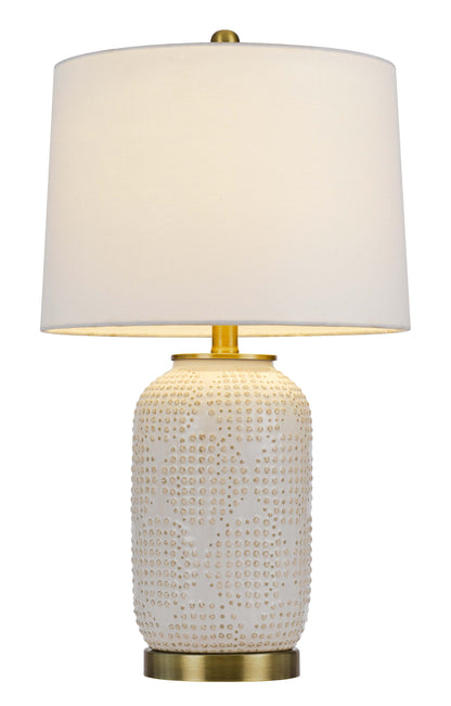 150W 3 Way Sedalia Ceramic Table Lamp With Hardback Fabric Shade