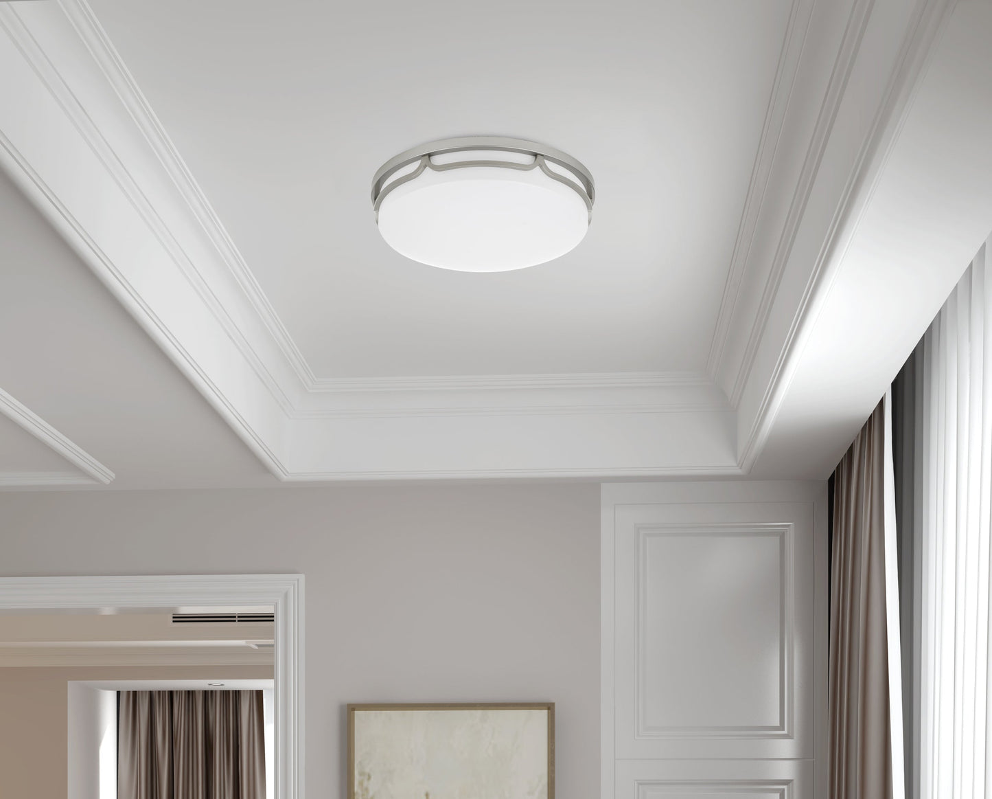 LED Ceiling Acrylic and Metal Fixture in Painted S