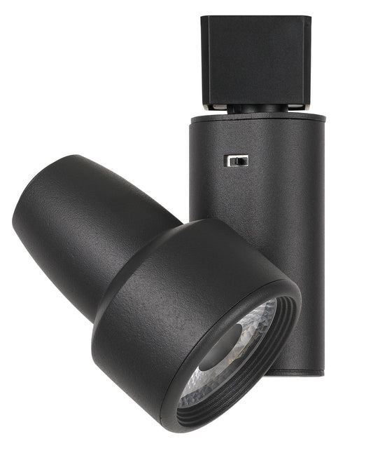 5.25" Height Metal LED Track Head in Black Finish