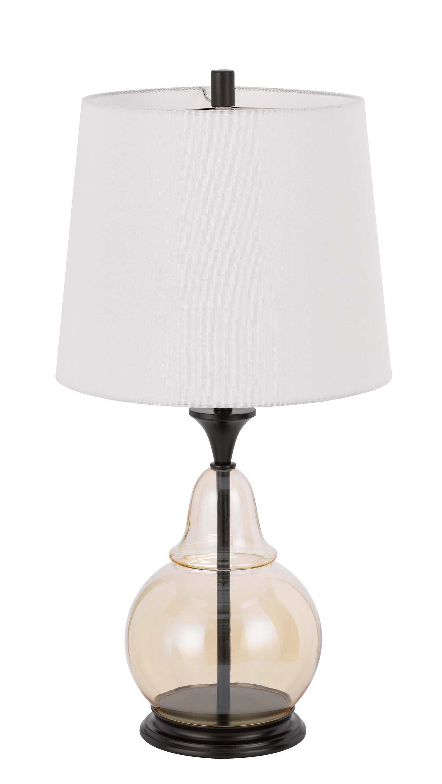 150W 3 Way Kittery Glass Table Lamp With Hardback Fabric Shade