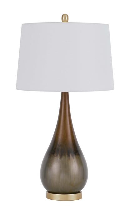 150W 3 Way Carmi Metal Table Lamp With Hardback Taper Drum Fabric Shade