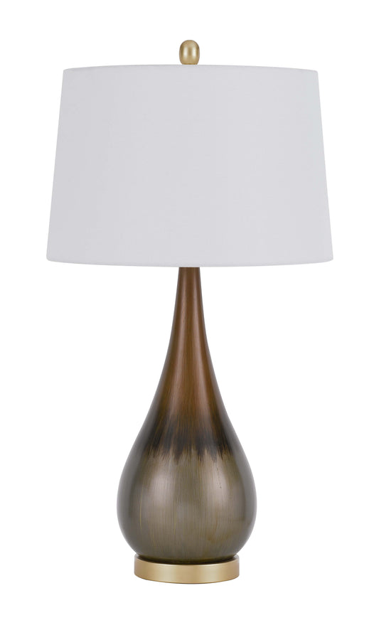 150W 3 Way Carmi Metal Table Lamp With Hardback Taper Drum Fabric Shade