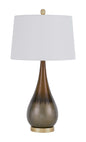 150W 3 Way Carmi Metal Table Lamp With Hardback Taper Drum Fabric Shade