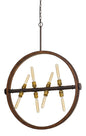 60W X 8 Teramo Wood/Metal Chandelier With Glass Shade (Edison Bulbs Not Included)