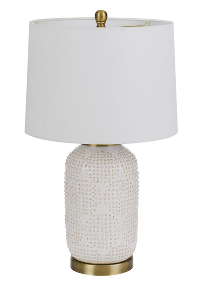 150W 3 Way Sedalia Ceramic Table Lamp With Hardback Fabric Shade
