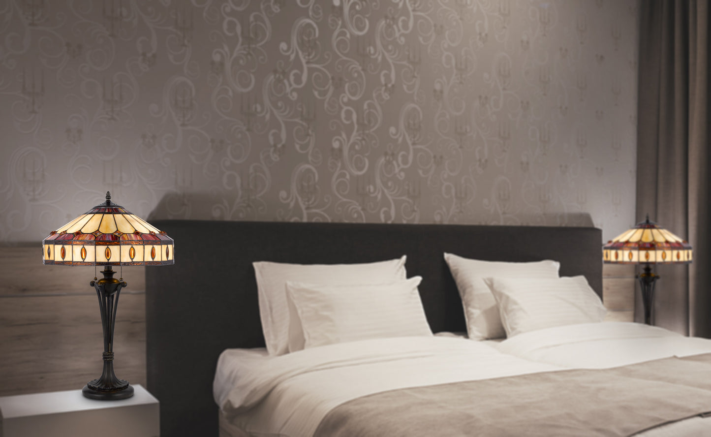 60W X 2 Tiffany Table Lamp