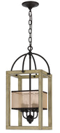 Palencia Rubber Wood Chandelier With Organza Shade