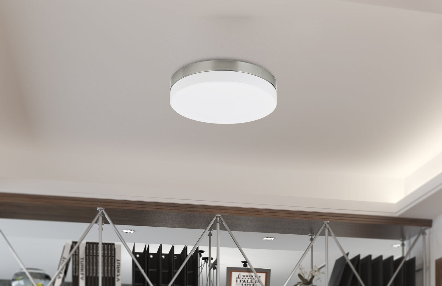 LED Ceiling  Acrylic and Metal Fixture in Brushed