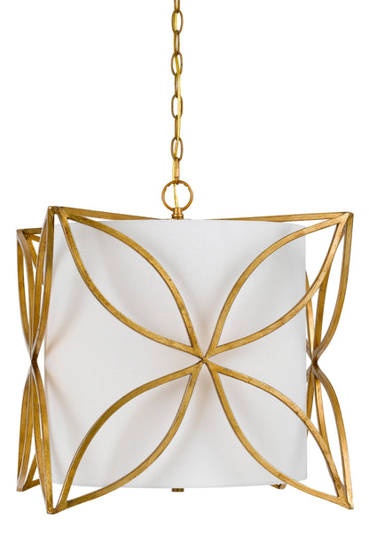 60W X 3 Belton Metal/Fabric Chandelier