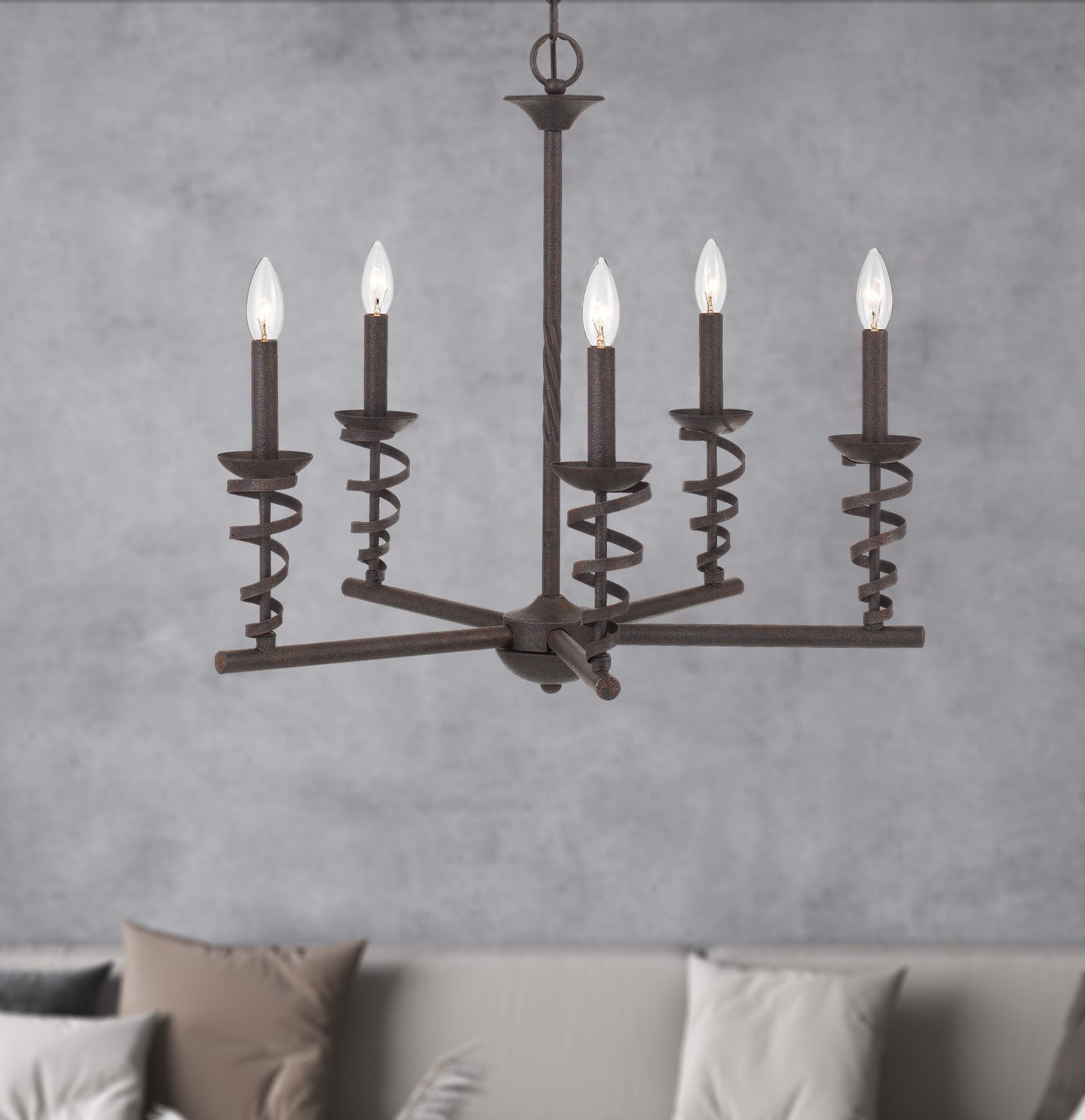 60W X 5 Forbach Metal Chandelier (Edison Bulbs Are Included)