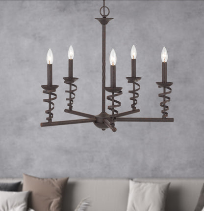 60W X 5 Forbach Metal Chandelier (Edison Bulbs Are Included)