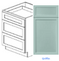 Custom Frameless Cabinet 36 in. vanity 3-drawer base cabinet