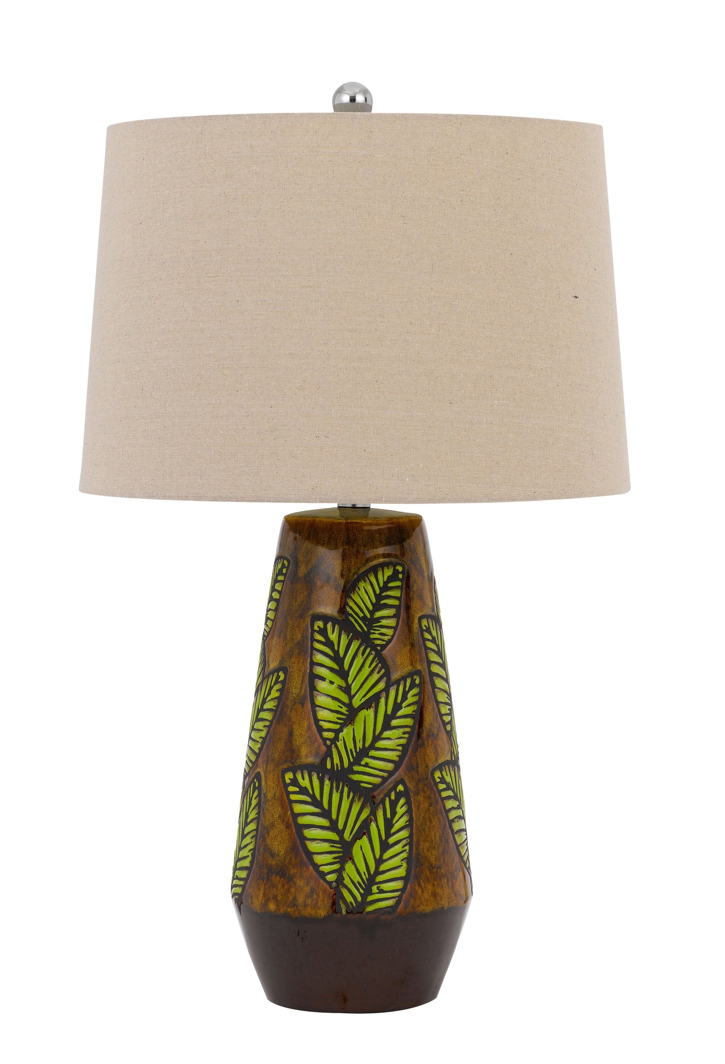 150W 3 Way Hanson Ceramic Table Lamp With Hardback Taper Linen Drum Shade