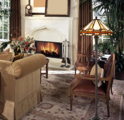 59.25" Height dark metal and resin floor lamp with