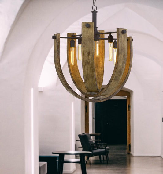 The Modern Woodland 6 Light Pendant