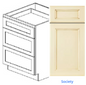 Luxury Frameless Cabinet 36 in. vanity 3-drawer base cabinet