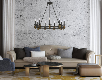 60W X 9 Cruz Metal/Wood Chandelier