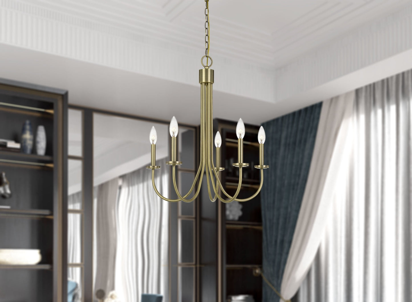 60W X 5 Spiez Metal Chandelier