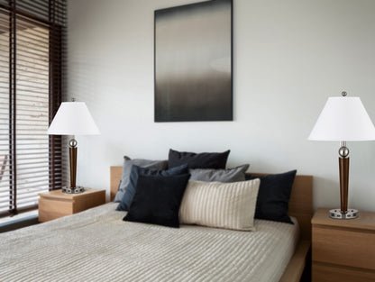 Metal Night Stand Lamp With USB And Power Outlets