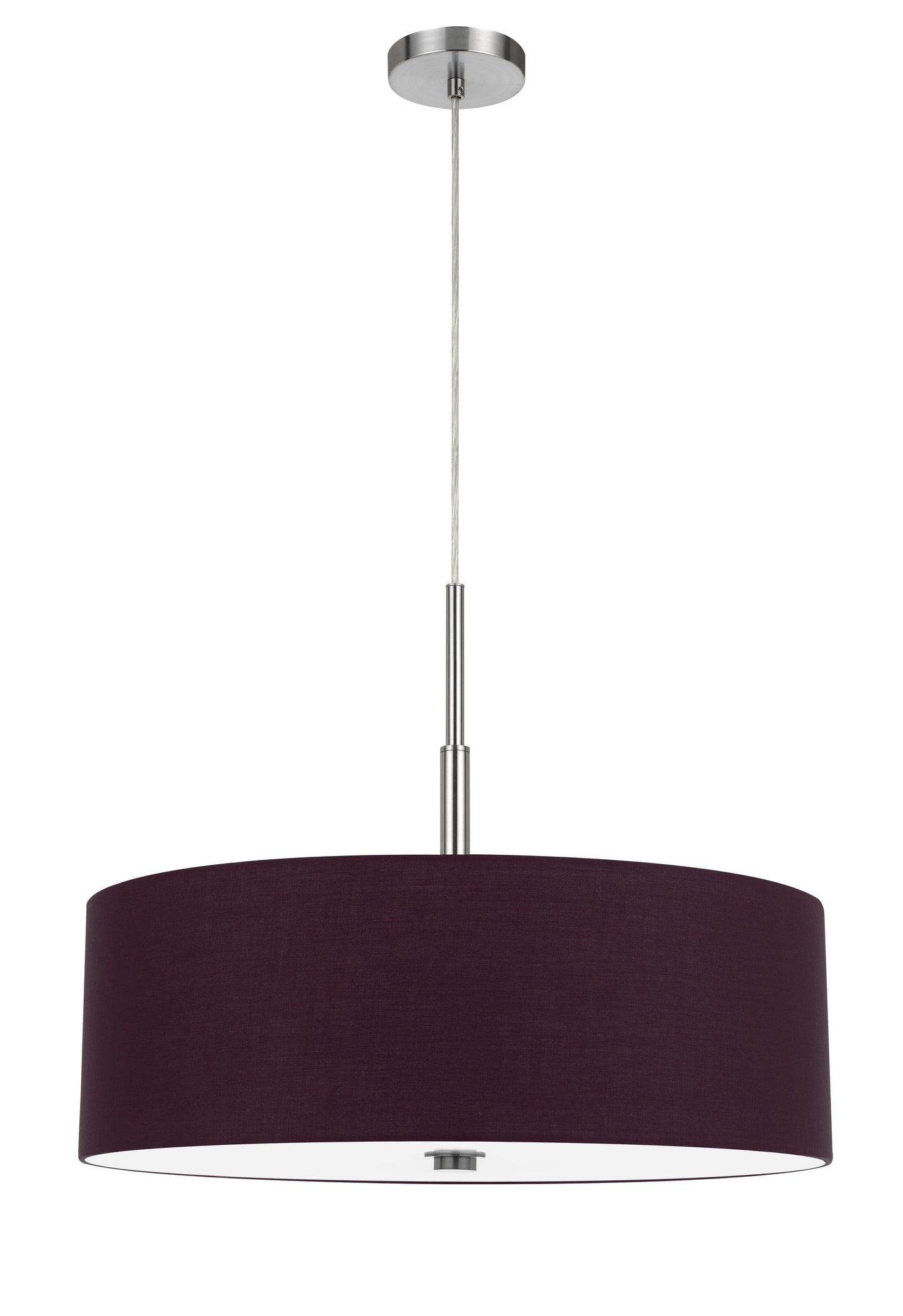 22" Height Linen Fabric Drum Pendant Shade in Purp
