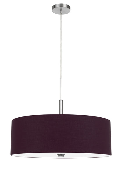 22" Height Linen Fabric Drum Pendant Shade in Purp