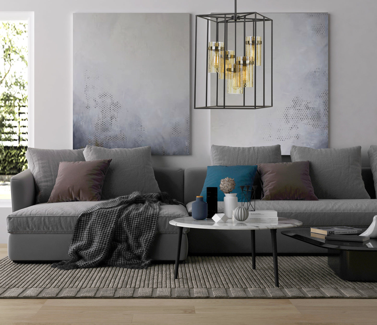 60W X 5 Cremona Glass Pendant Fixture