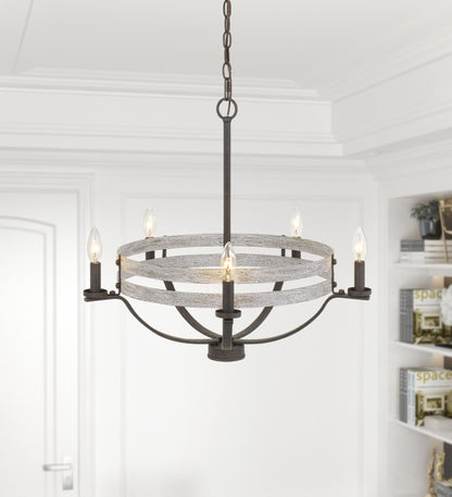60W X 5 Brig Metal Chandelier