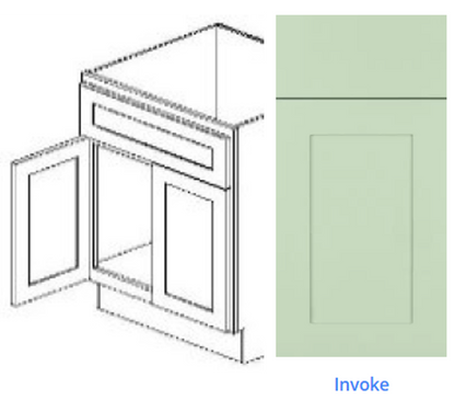 Luxury Frameless Cabinet 36 in. sink base with 2 doors and sink panel