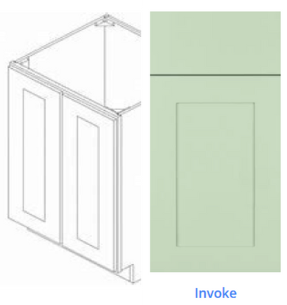 Luxury Frameless Cabinet 24 in. base cabinet with 2 full-height height doors