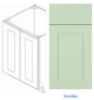Luxury Frameless Cabinet 24 in. base cabinet with 2 full-height height doors