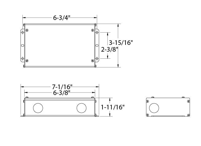 60W 24V Dimmable hardwired driver, two outputs