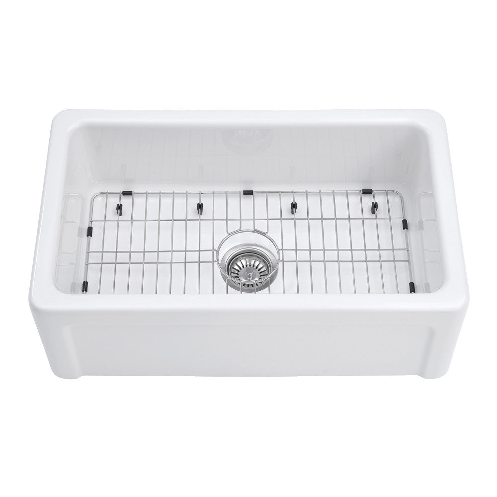 Kaolin 30.06 Inch Farmhouse Kitchen Sink in White