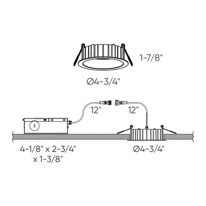 4'' 5CCT 1" deep regressed panel 0-10V dimming (120-277-347V)