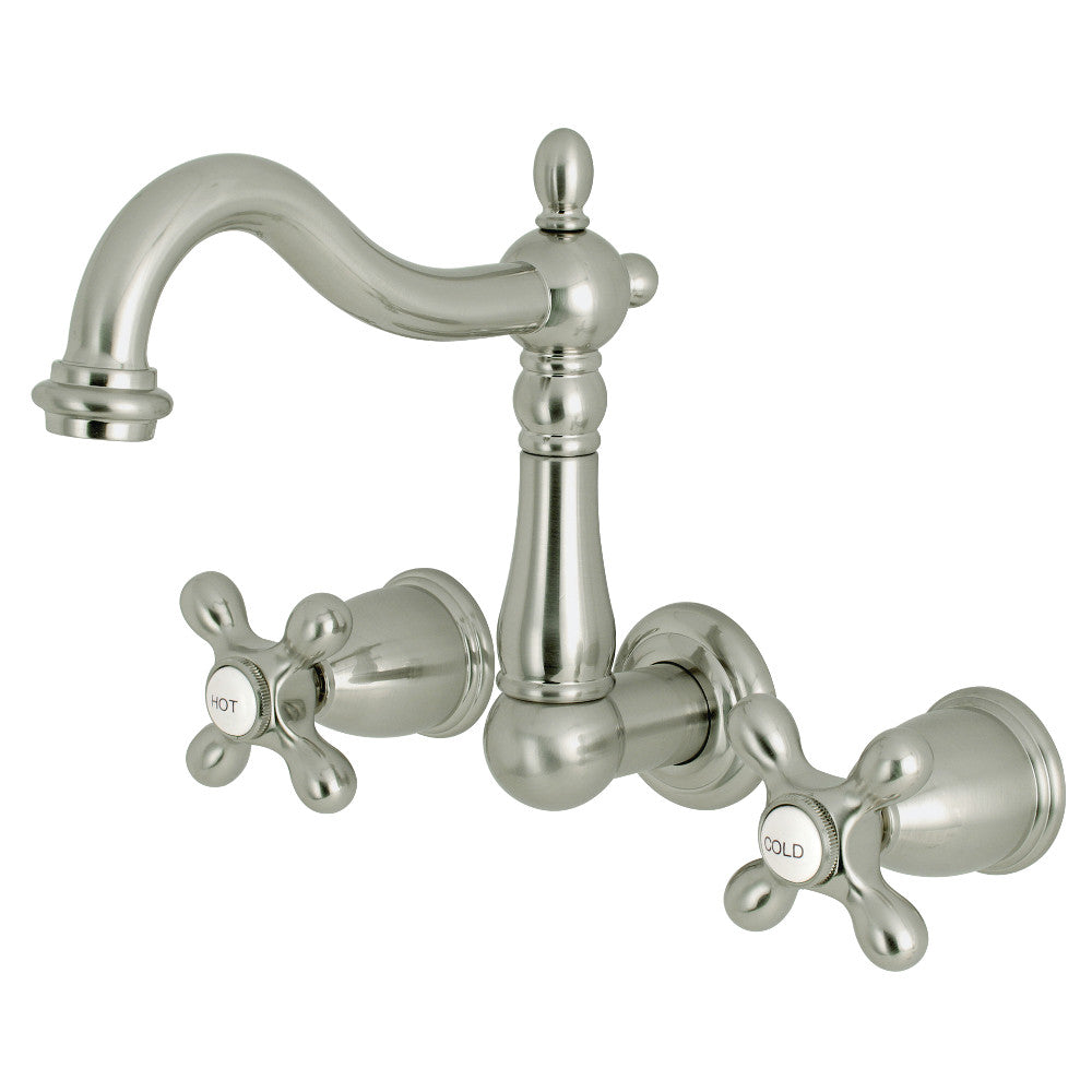 Heritage Wall-Mount Bathroom Faucet in Brushed Nickel