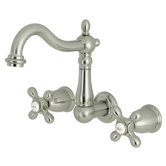 Heritage Wall-Mount Bathroom Faucet in Brushed Nickel