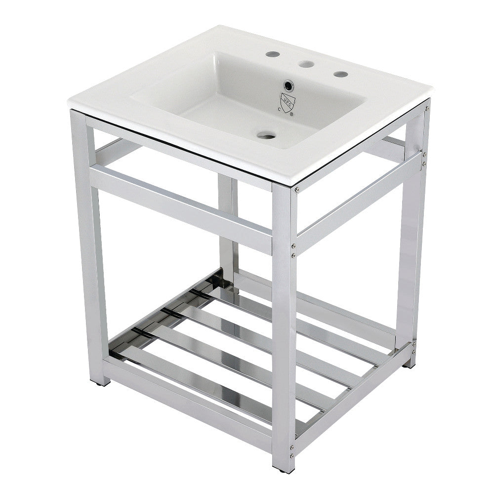 Quadras 25.19 Inch Console Sink in White