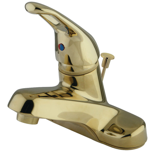 Wyndham 4 Inch Centerset Bathroom Faucet in Polished Brass