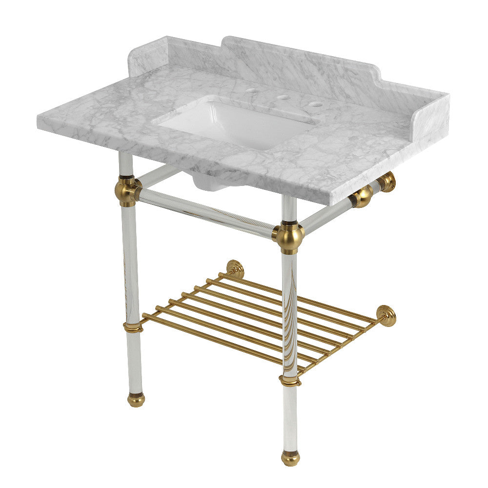 Pemberton 36 Inch Console Sink in Carrara Marble