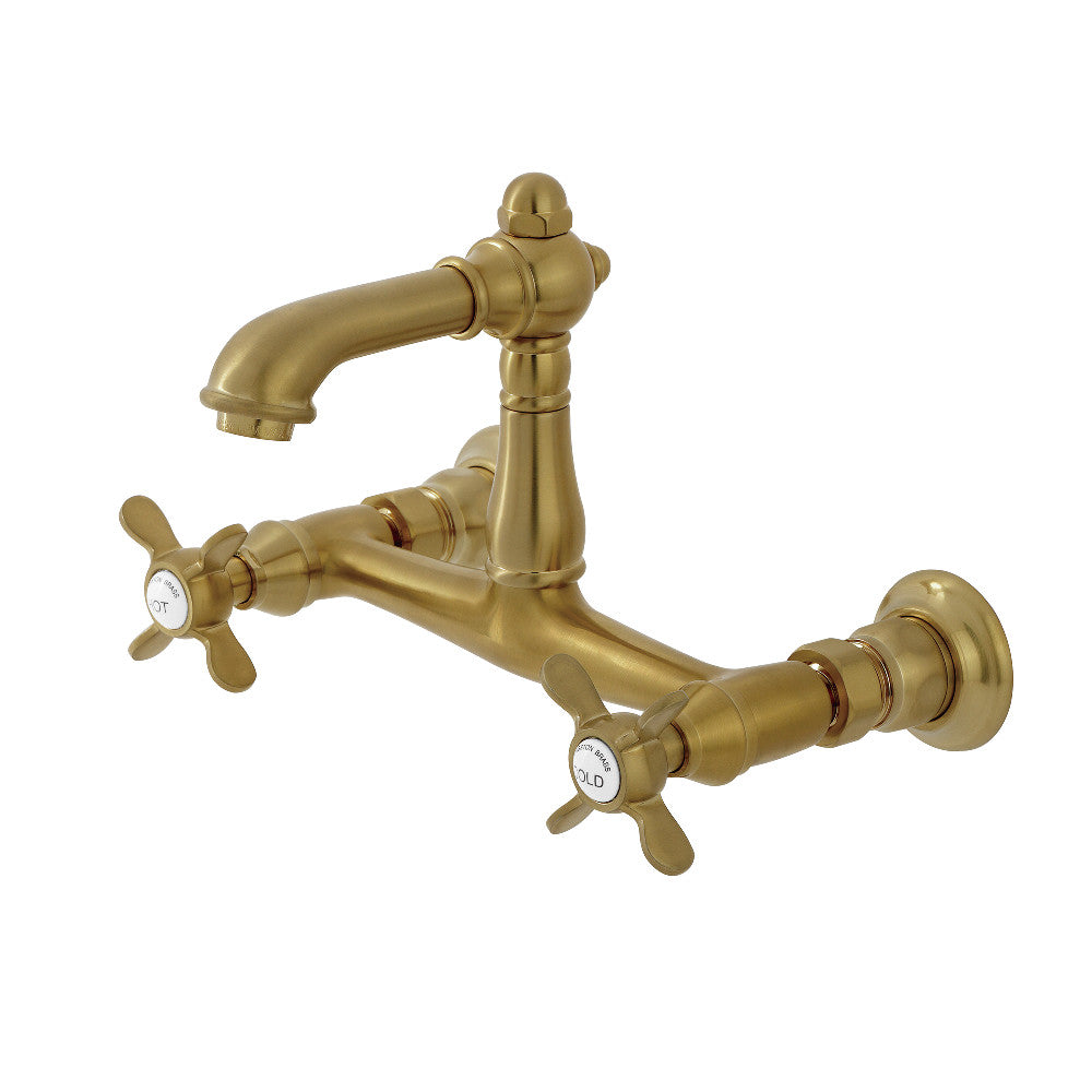 Essex Wall-Mount Bathroom Faucet in Brushed Brass